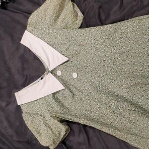 Vintage modcloth Peter pan collar floral dress size s/m